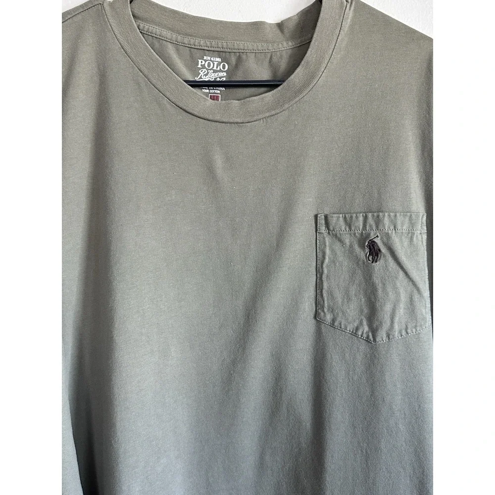 Polo Ralph Lauren Shirt Mens 3X/3XB Brown Long Sleeve Pocket Pony Tee Big & Tall
